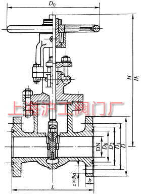 Z40H��Z40Y��Z40W �� PN100��PN160 ���Шʽ�l�y���μ��Y���ߴ�ʾ��D