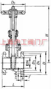 Z41T-10C �ͷ��m�B������l�y��Ҫ���μ��Y���ߴ�ʾ��D